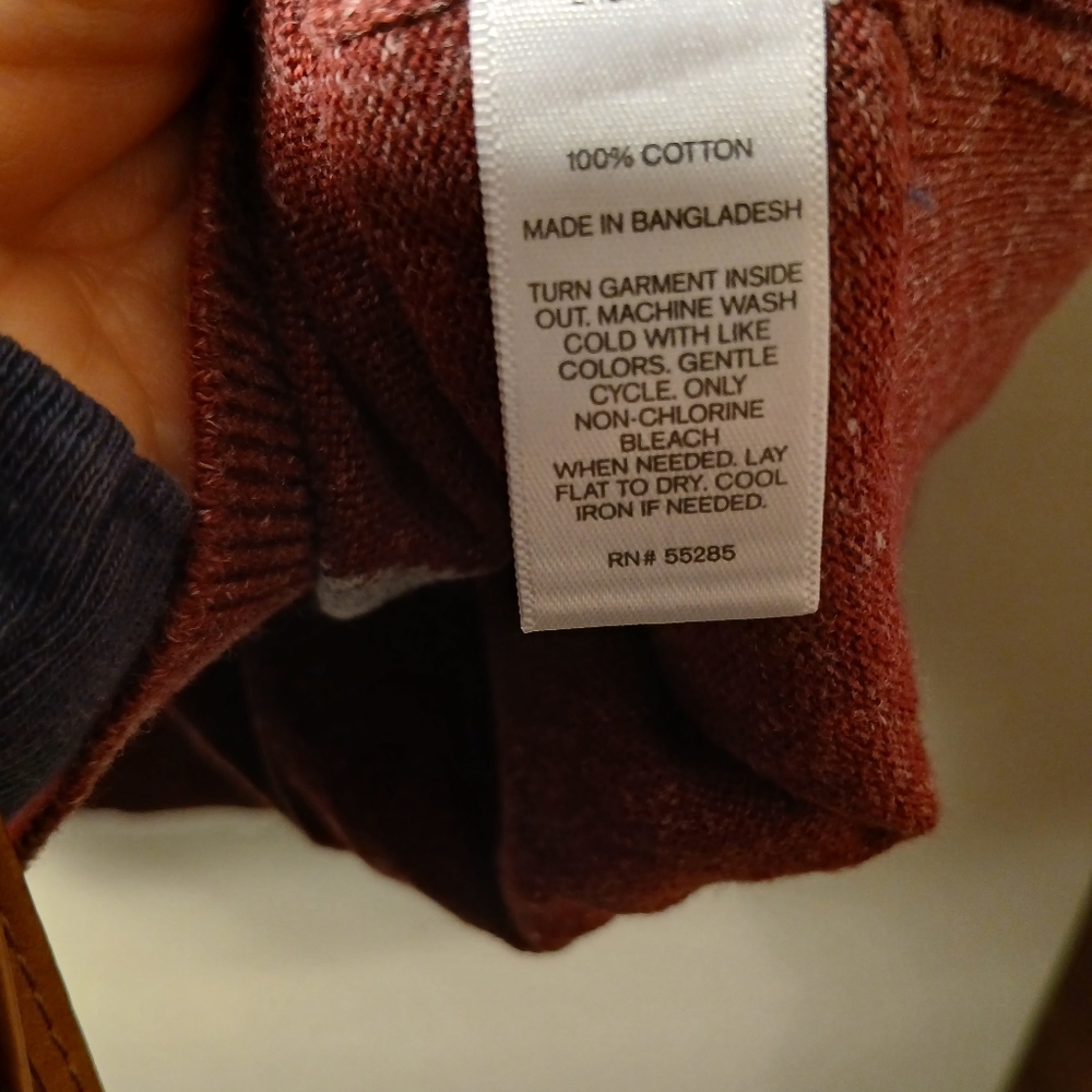 NWT MEN'S EXPRESS PULLOVER SWEATER XXL WINE, BLUE AND GREY - Picture 4 of 4